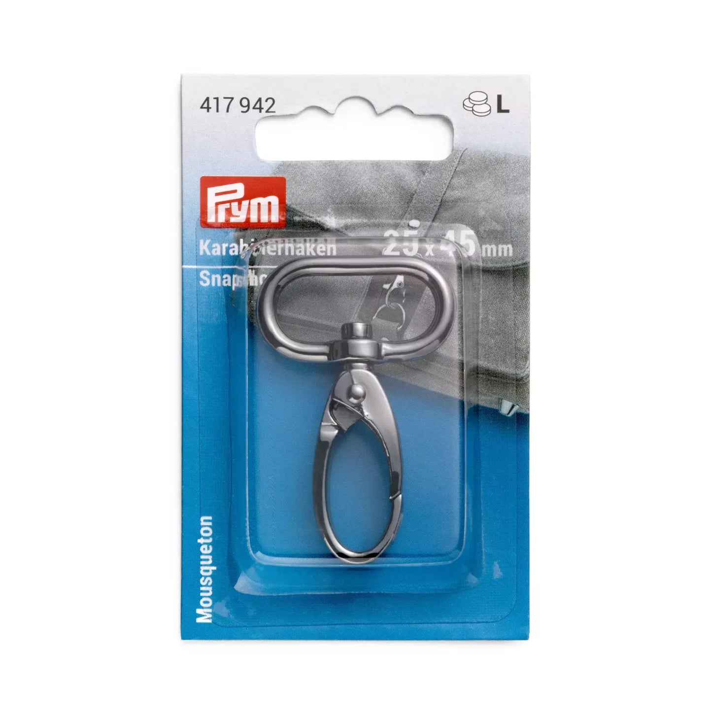 Prym Snap Hook 25 x 45mm Gunmetal 1 pc BAGP417942