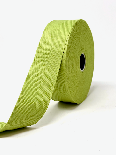 Cotton herringbone webbing 40 mm. Pistachio