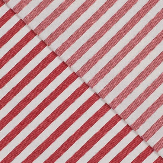Red 1cm Striped Denim