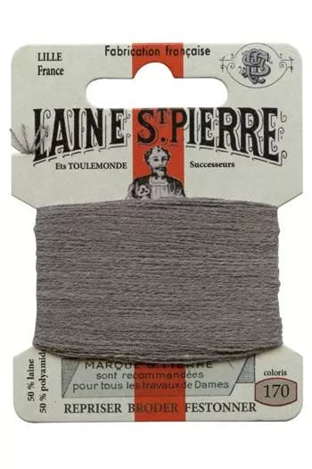 Laine St. Pierre darning wool card no. 170 - ash