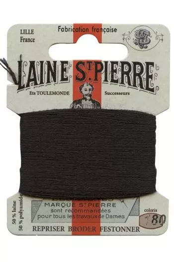 Laine St. Pierre darning wool card no. 180 - black