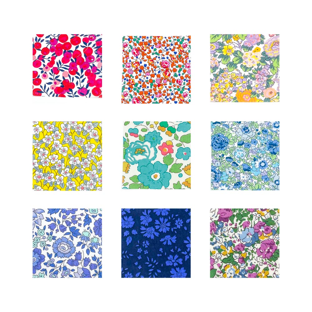 Alice Caroline 36 piece Liberty Tana Lawn Mixed Colours 2.5" Charm Squares