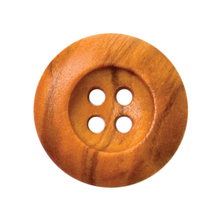Wooden button 18mm brown