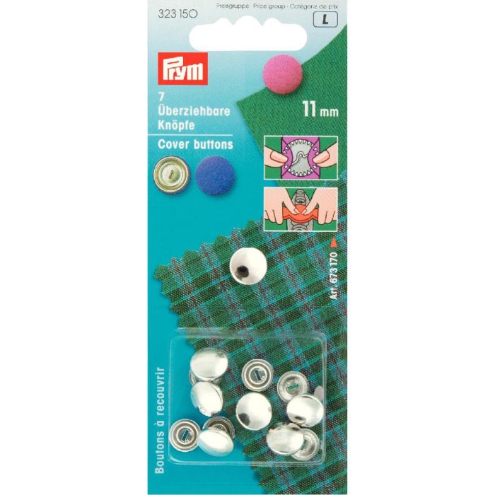 P323150 Cover buttons brass silver 11mm