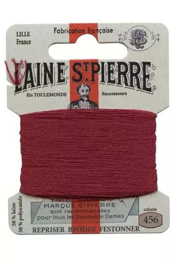 Laine St. Pierre darning wool card no. 456 - Bordeaux