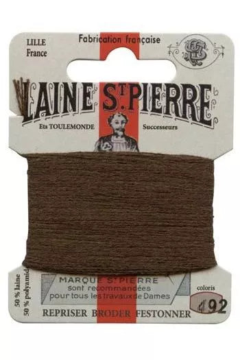 Laine St. Pierre darning wool card no. 492 - brown