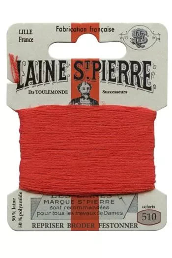 Laine St. Pierre darning wool card no. 510 - red
