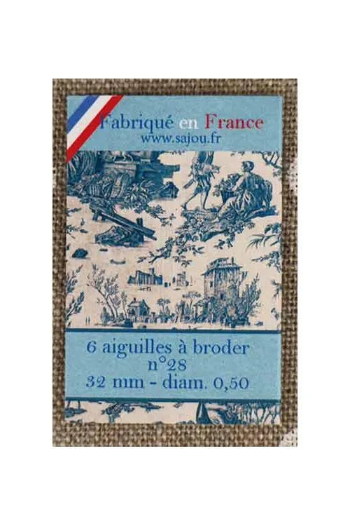 Sajou 6 embroidery needles N.28 toile de Jouy booklet