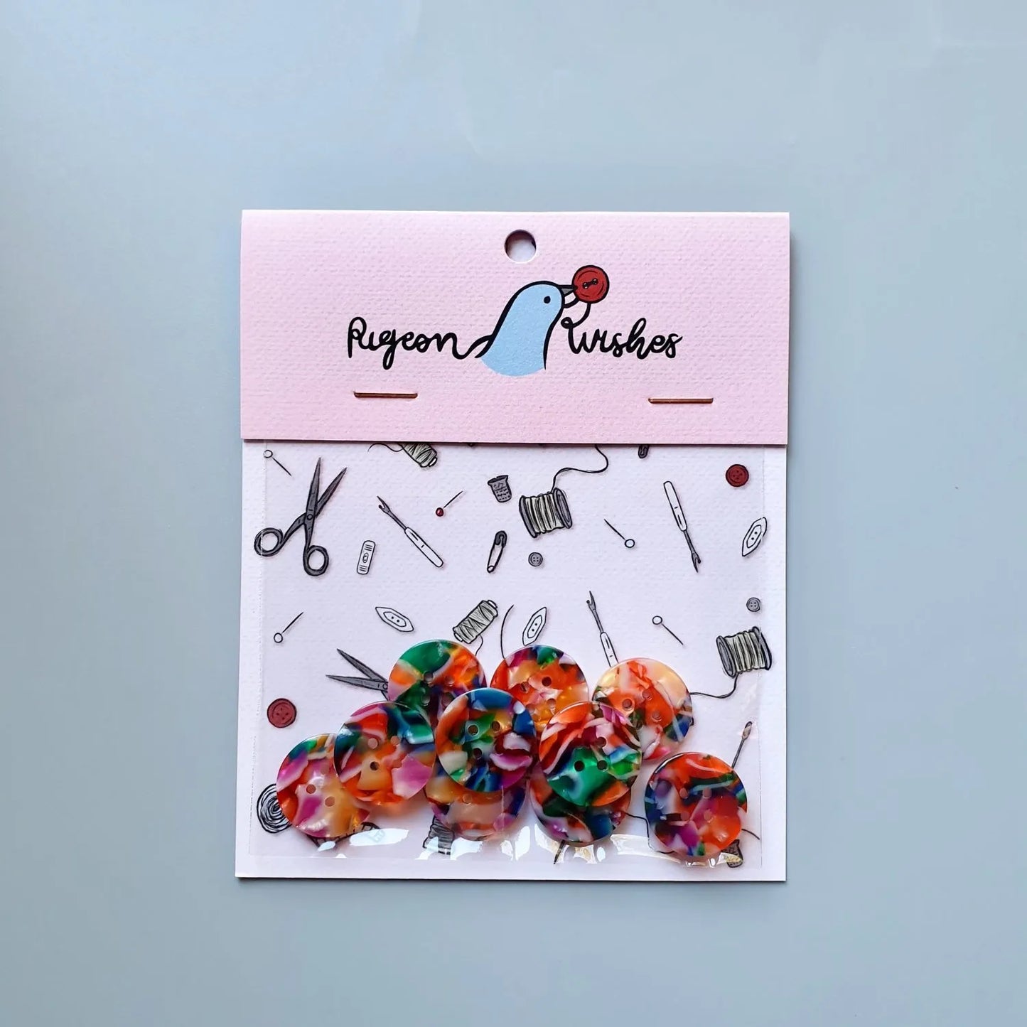 Pigeon WIshes Buttons - Kaleidoscope button set (20mm medium size)
