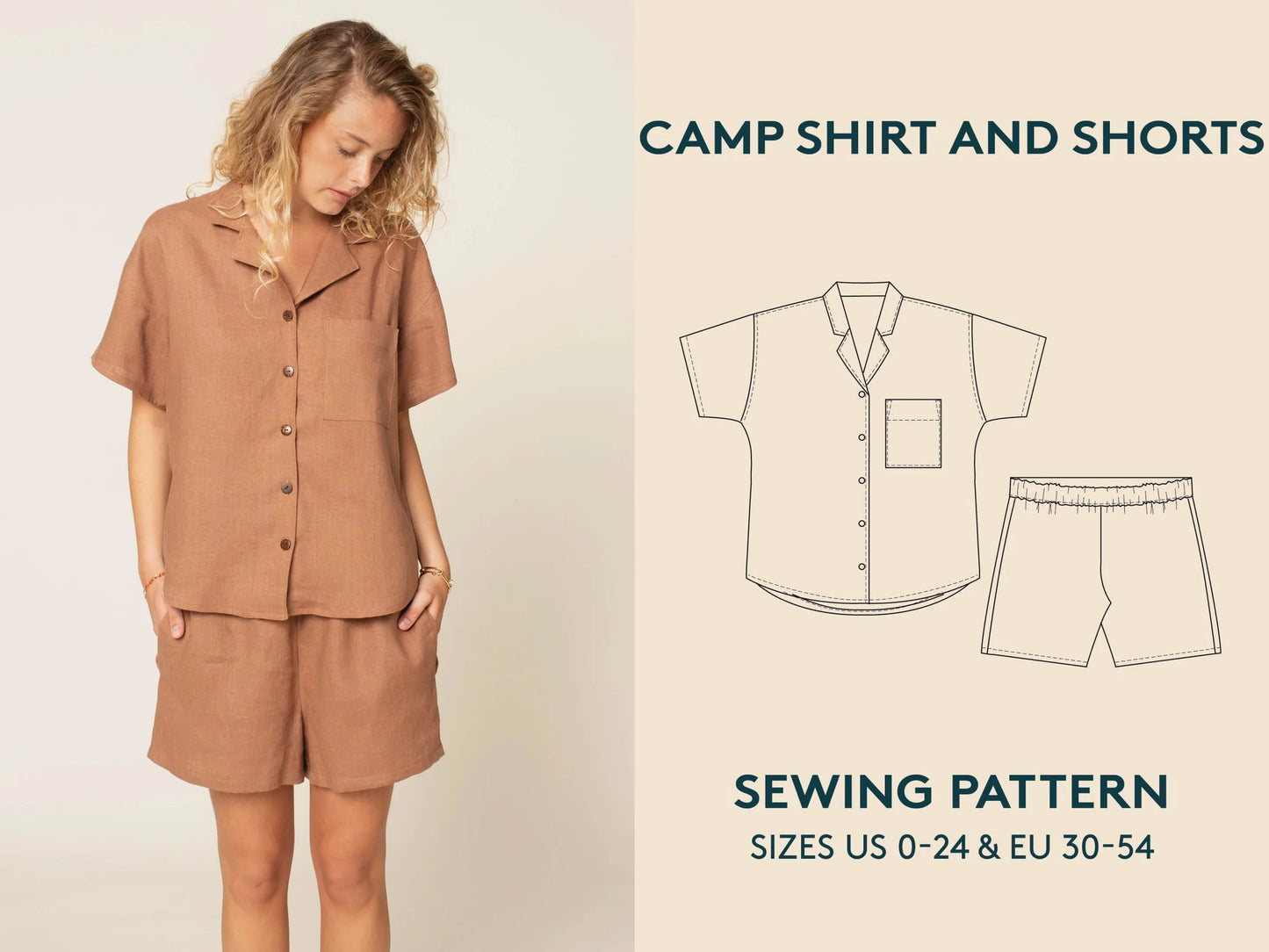 Camp shirt & Shorts Pattern By Wardrobe By Me