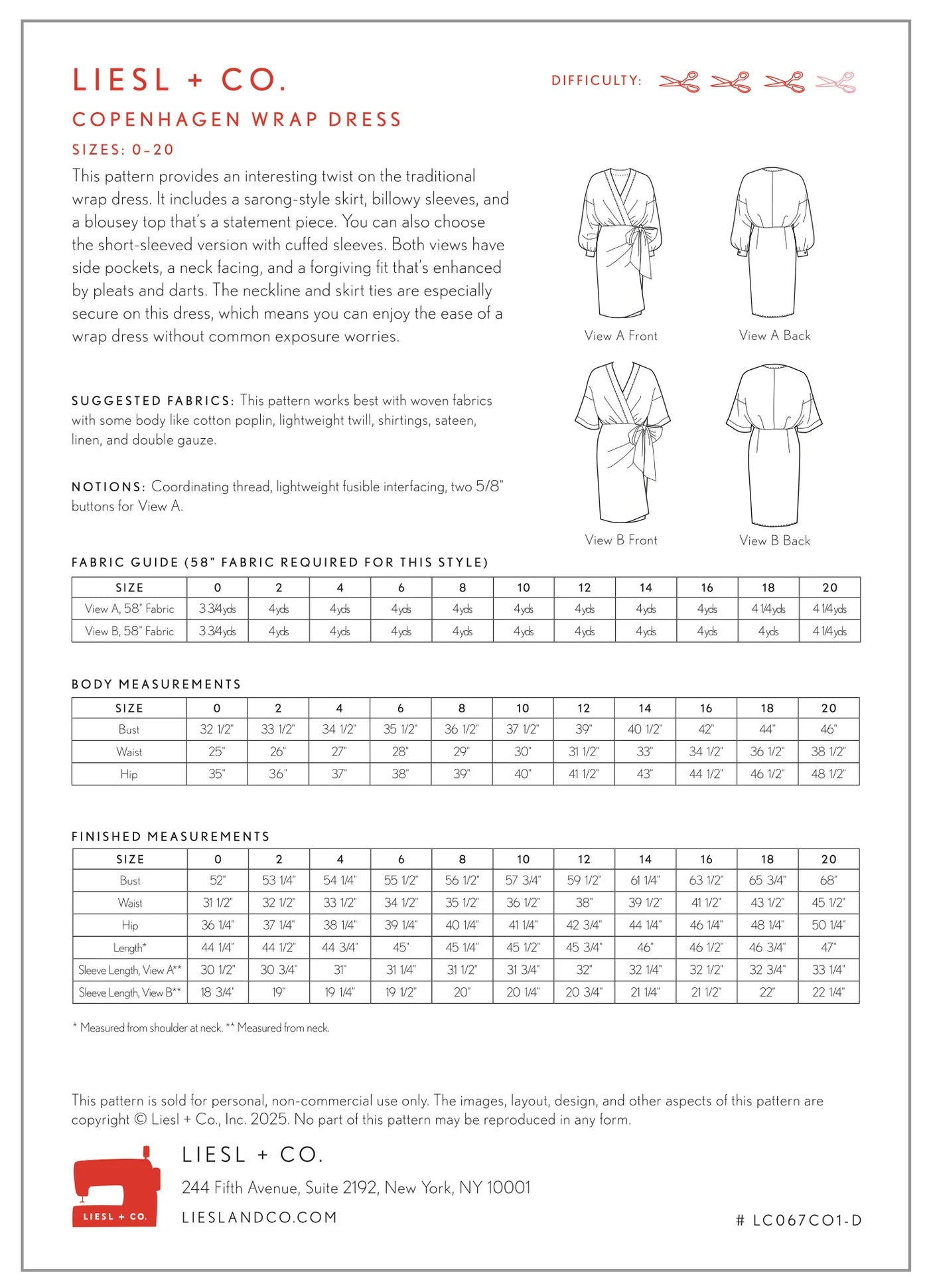 Liesl & Co. Copenhagen Wrap Dress