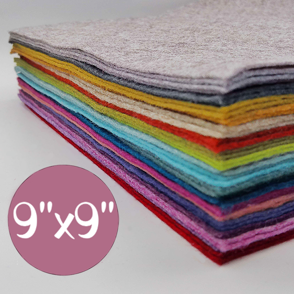 Felt 22.5cm/9inch squares - mustard yellow