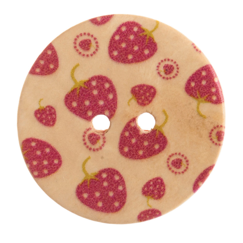 Strawberry 2 hole wooden buttons