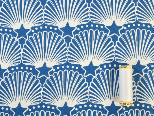 Scallop Star Viscose & Linen - Blue