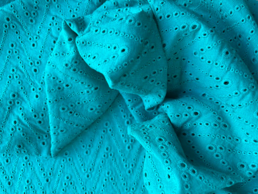 Anglaise Cotton ZigZag - turquoise