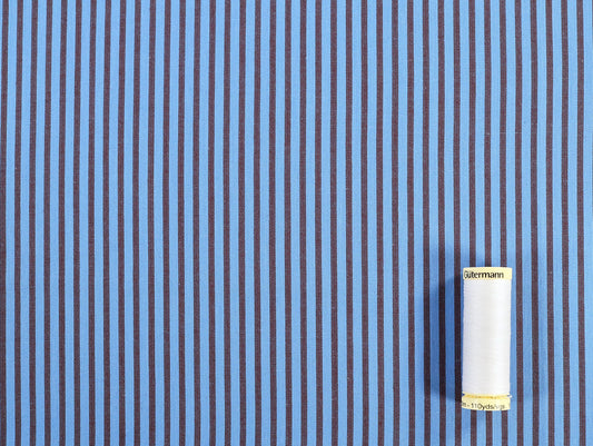 Oscar Stripe Cotton Poplin - Sky Blue