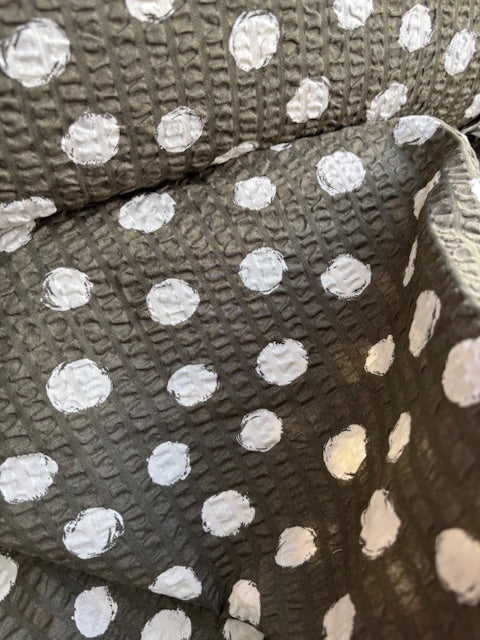 Cotton Ripple Large Dot Green