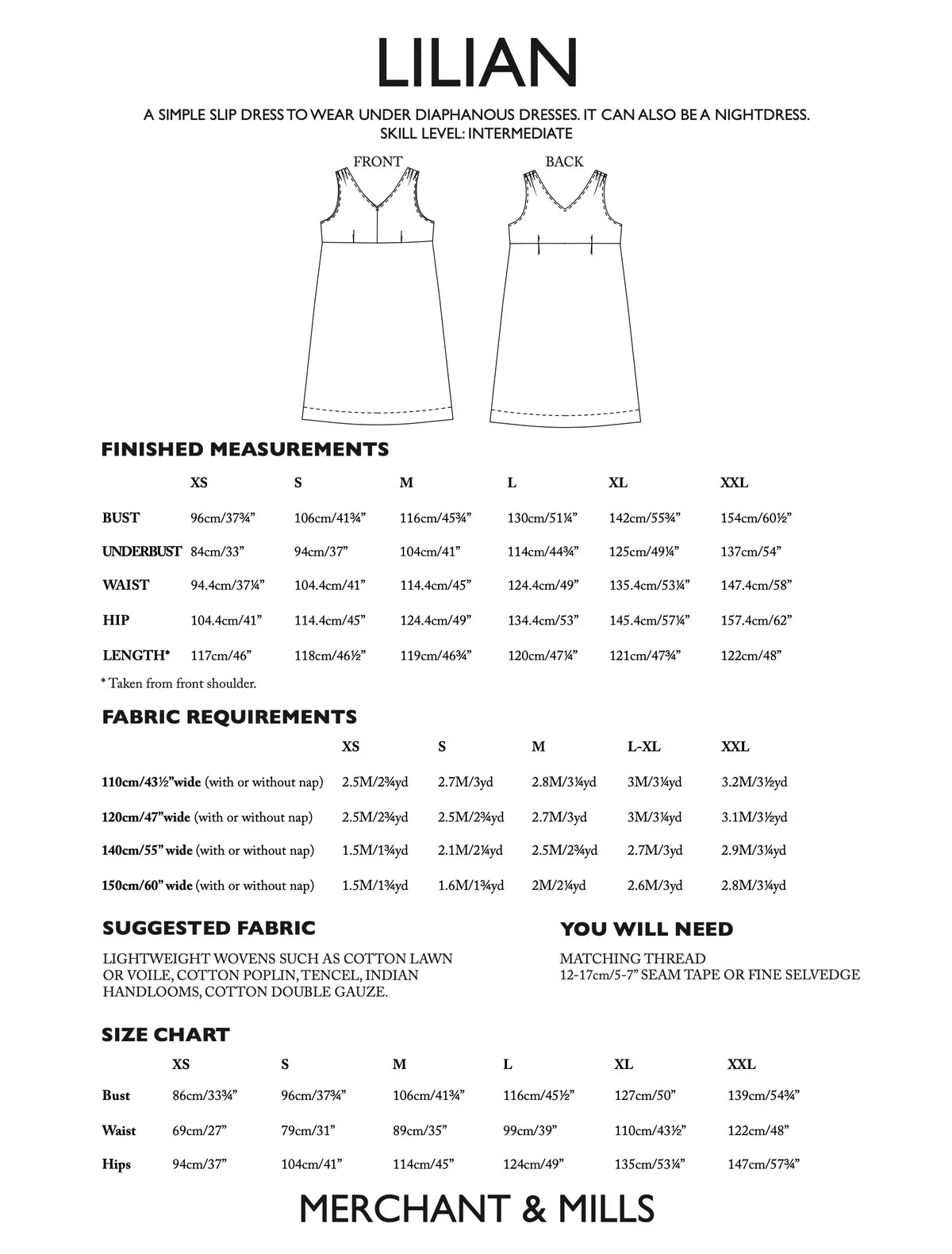 The Lilian Sewing pattern UK XS-XXL
