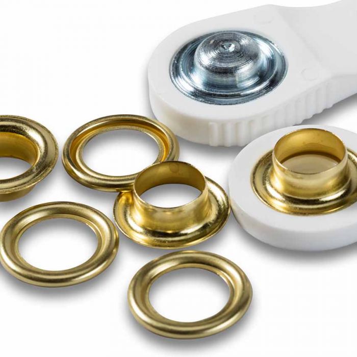 Prym Eyelets And Washers 11mm Gold Coloured - 15 Pieces Brass Rustproof P541371