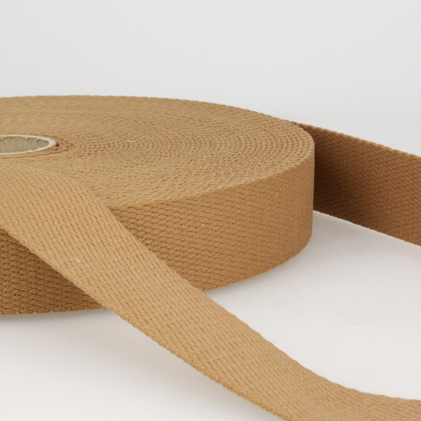 Cotton heavy webbing 25mm - dark beige