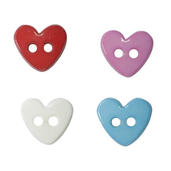 White Heart Buttons – SIZE 15