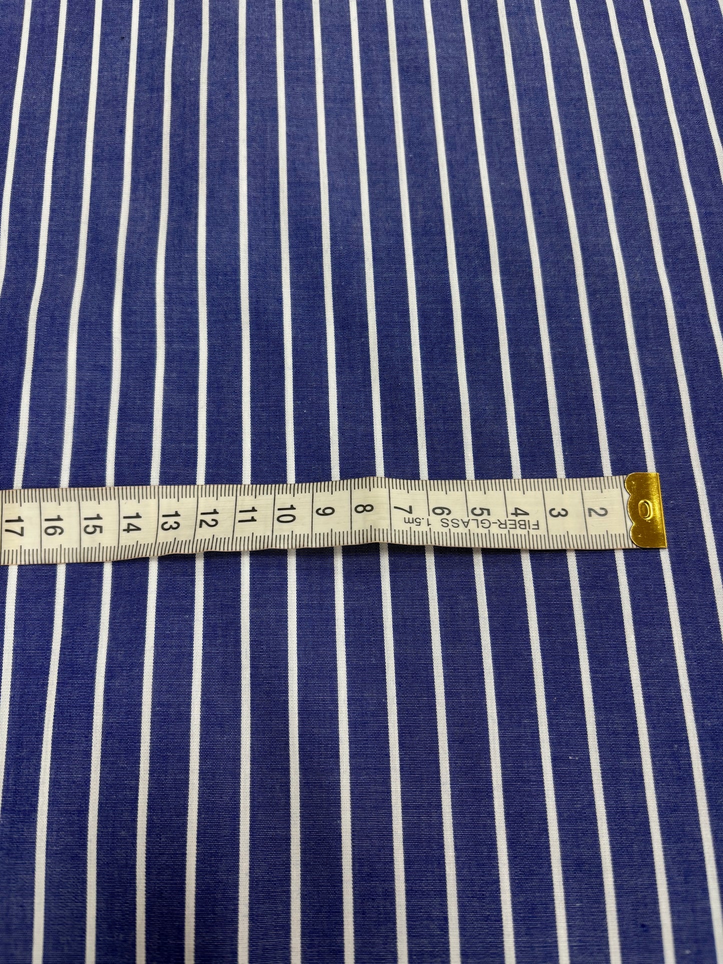 Blue Wide Striped Cotton Poplin From Jermyn By Modelo Fabrics