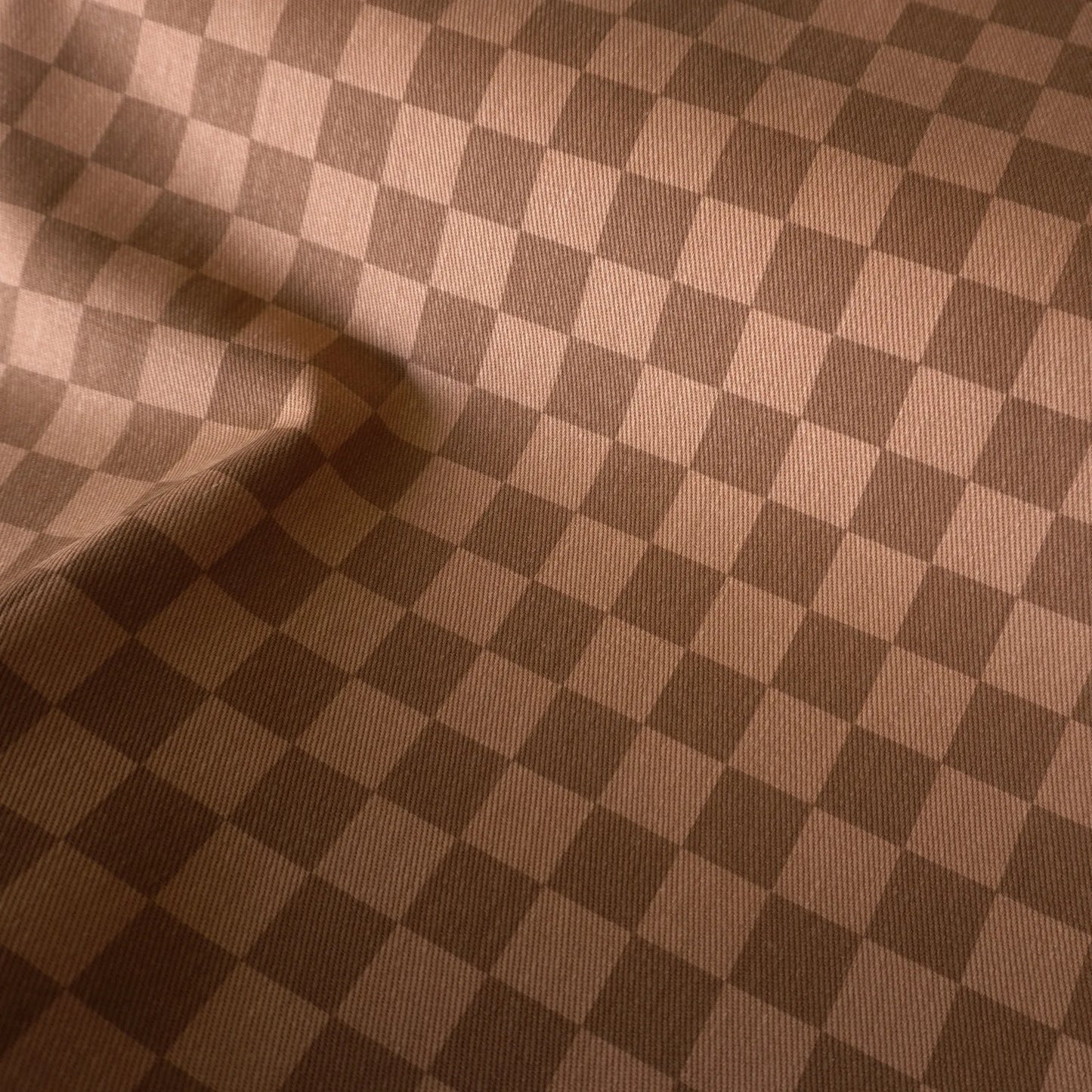 Washed chocolate Checkerboard Cotton Twill