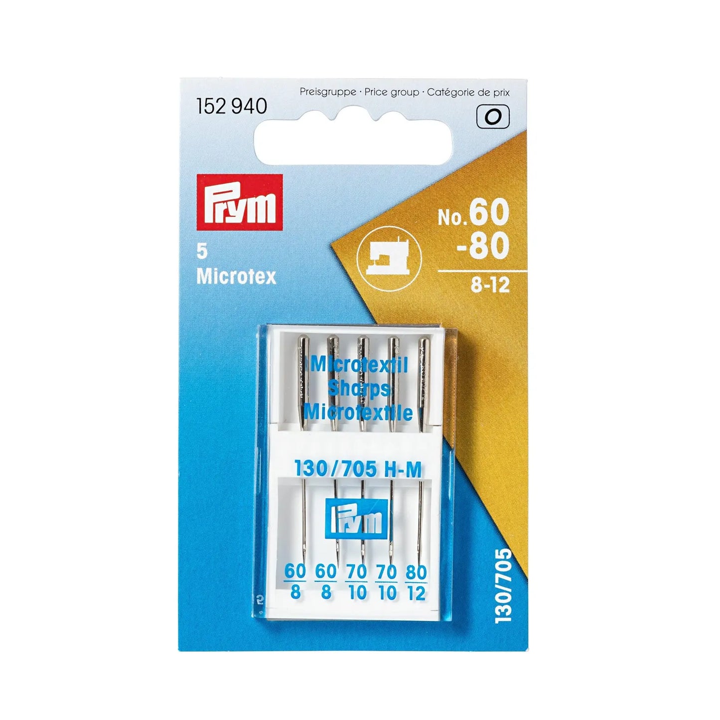 P154940 Microtex sewing machine needles 60-80