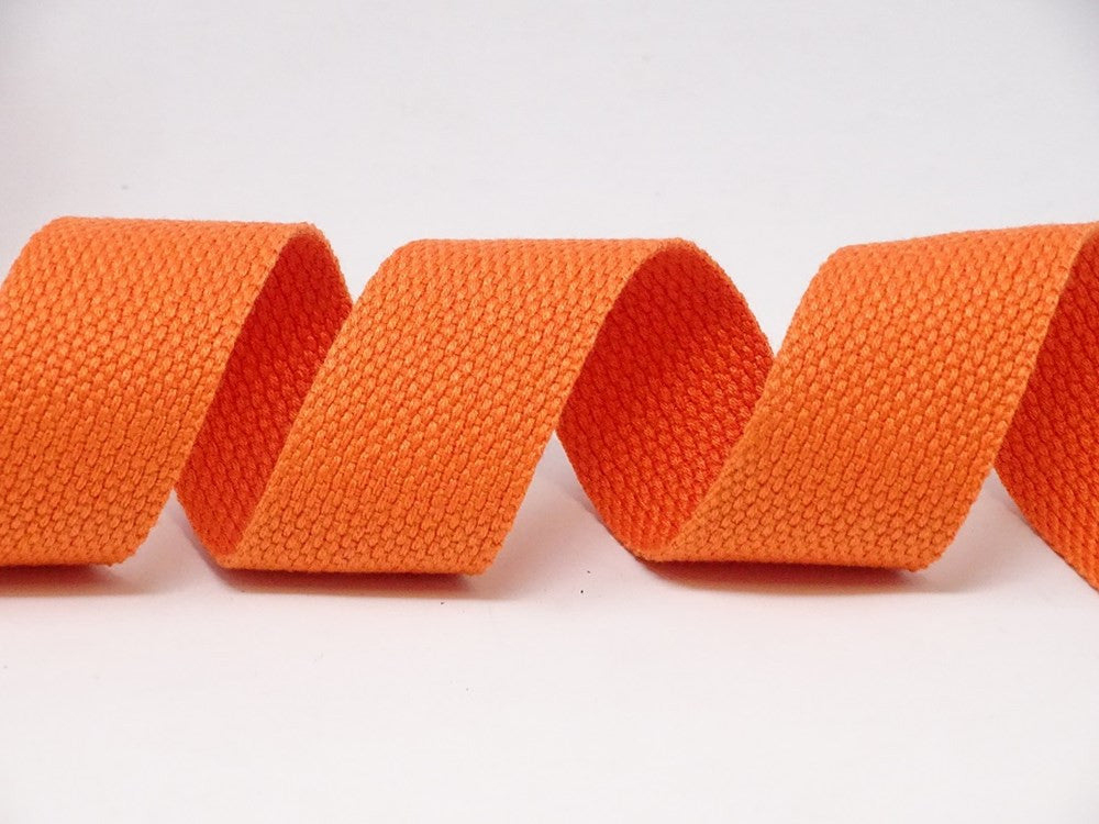 Orange Cotton Blend Heavy Weight Webbing 30mm
