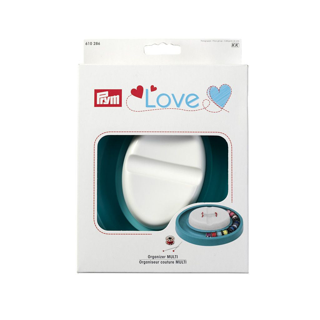 610286 Prym Love Organiser bobbin ring, magnetic pin cushion with storage box for pins