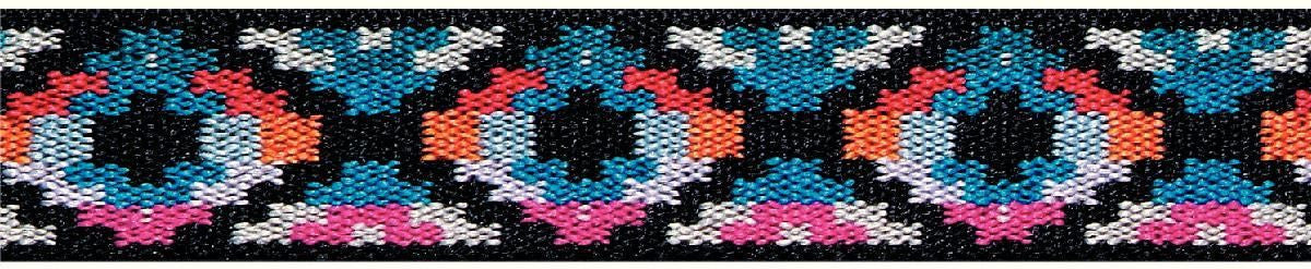 957458 Prym 25mm Blue/pink ethnic Design Elastic