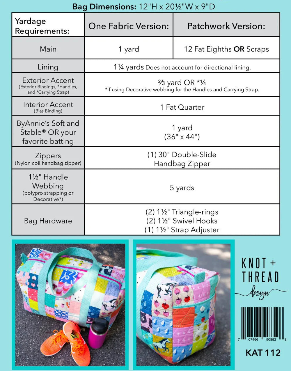 Patchwork Duffle Bag Pattern By Knot And Thread