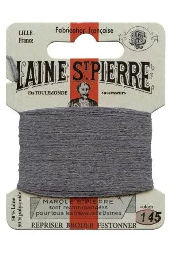 Laine St. Pierre darning wool card no. 145 - medium grey