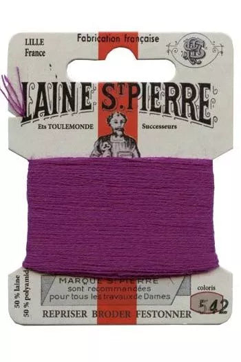 Laine St. Pierre darning wool card no. 542 - plum