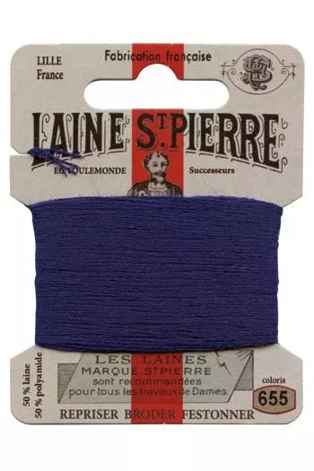 Laine St. Pierre darning wool card no. 655 - royal blue