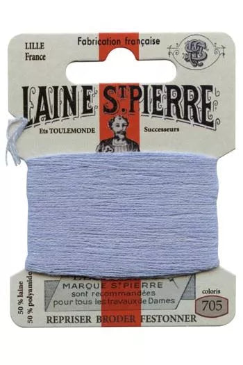 Laine St. Pierre darning wool card no. 705 - Gobelin blue
