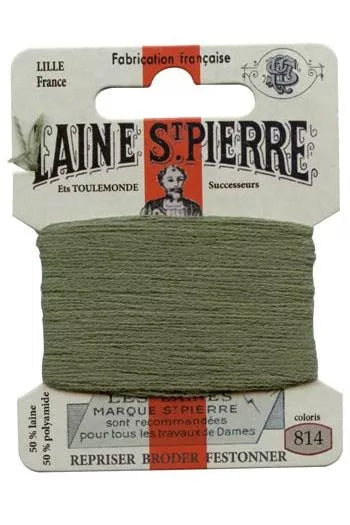 Laine St. Pierre darning wool card no. 814 - sage green