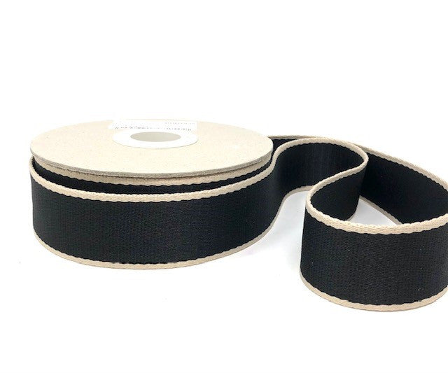 Heavy weight webbing 38mm - Black/Cream