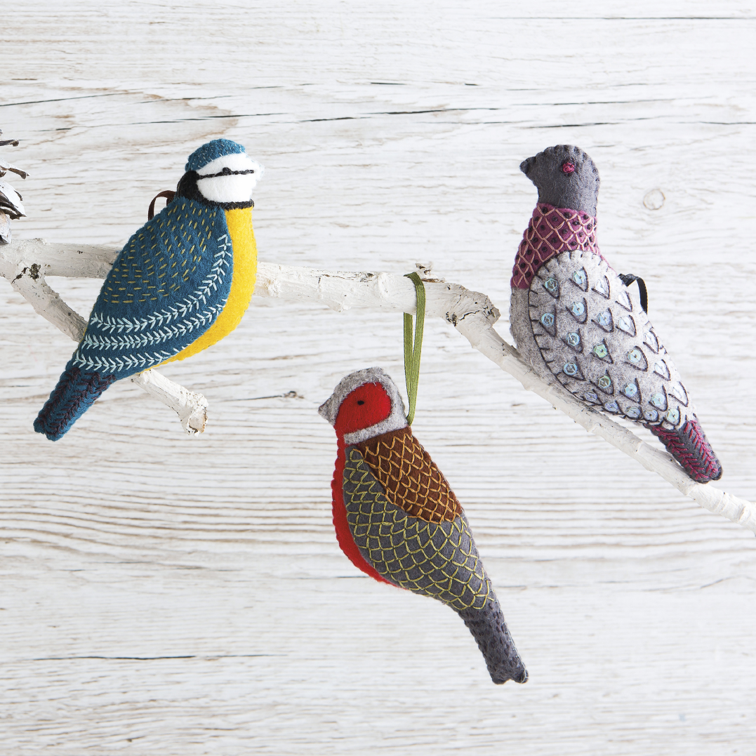 Felt Embroidered Birds Book
