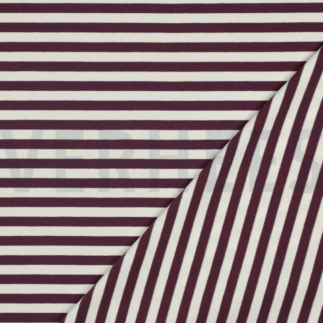 Yarn dyed French Terry Stripes - Aubergine