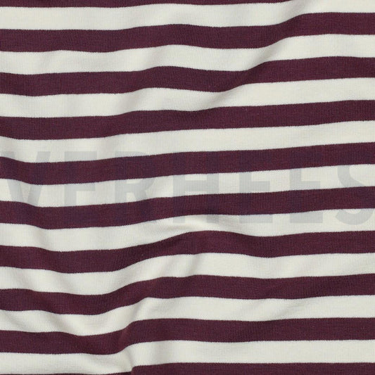 Yarn dyed French Terry Stripes - Aubergine