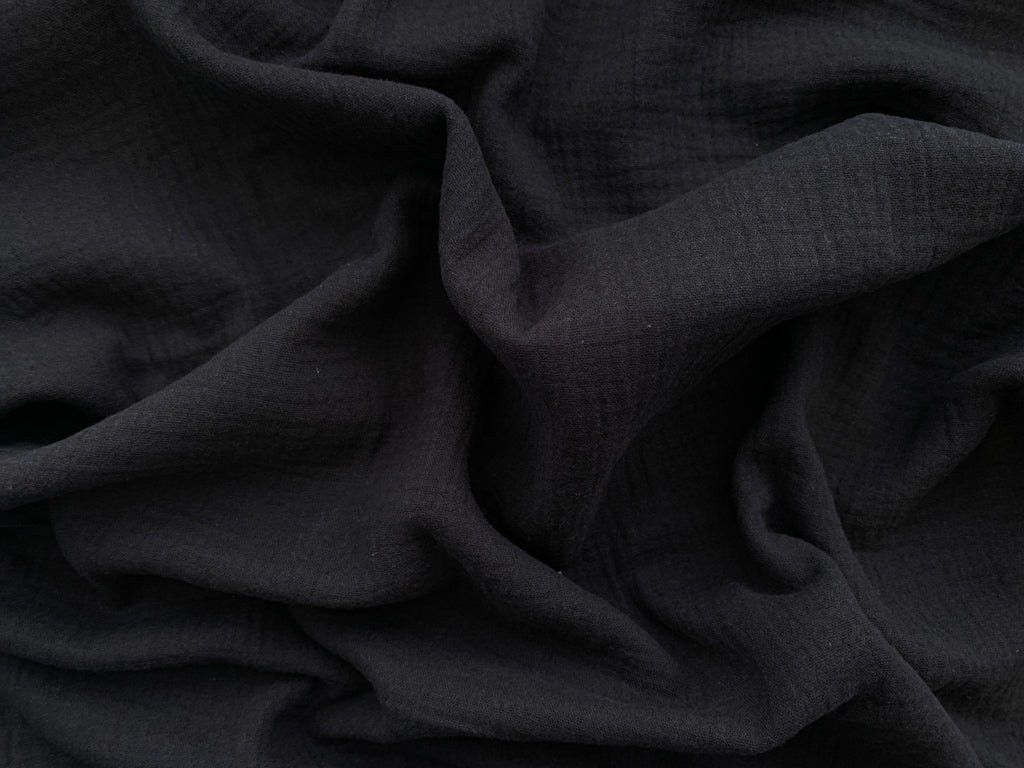 Black Double Gauze from Sakata by Modelo Fabrics
