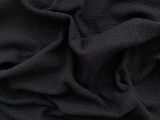 Black Double Gauze from Sakata by Modelo Fabrics