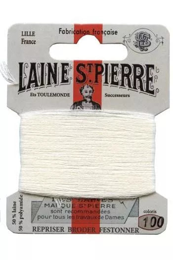 Laine St. Pierre darning wool card no. 100 - white