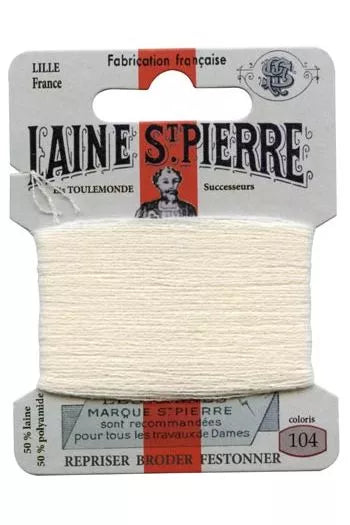 Laine St. Pierre darning wool card no. 104 - cream