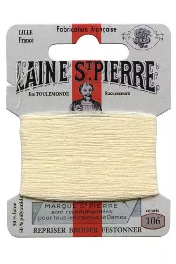 Laine St. Pierre darning wool card no. 106 - ceruse