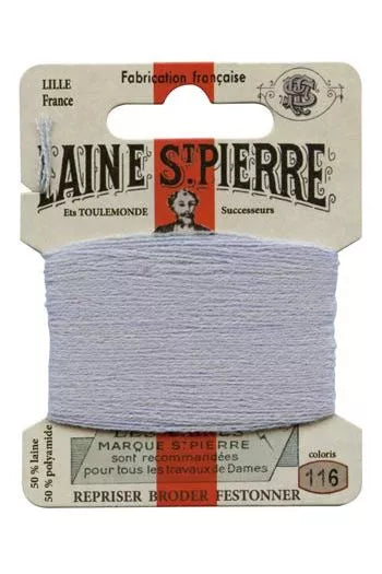 Laine St. Pierre darning wool card no. 116 - light grey