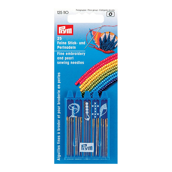 Prym Fine embroidery and pearl sewing needles 125110