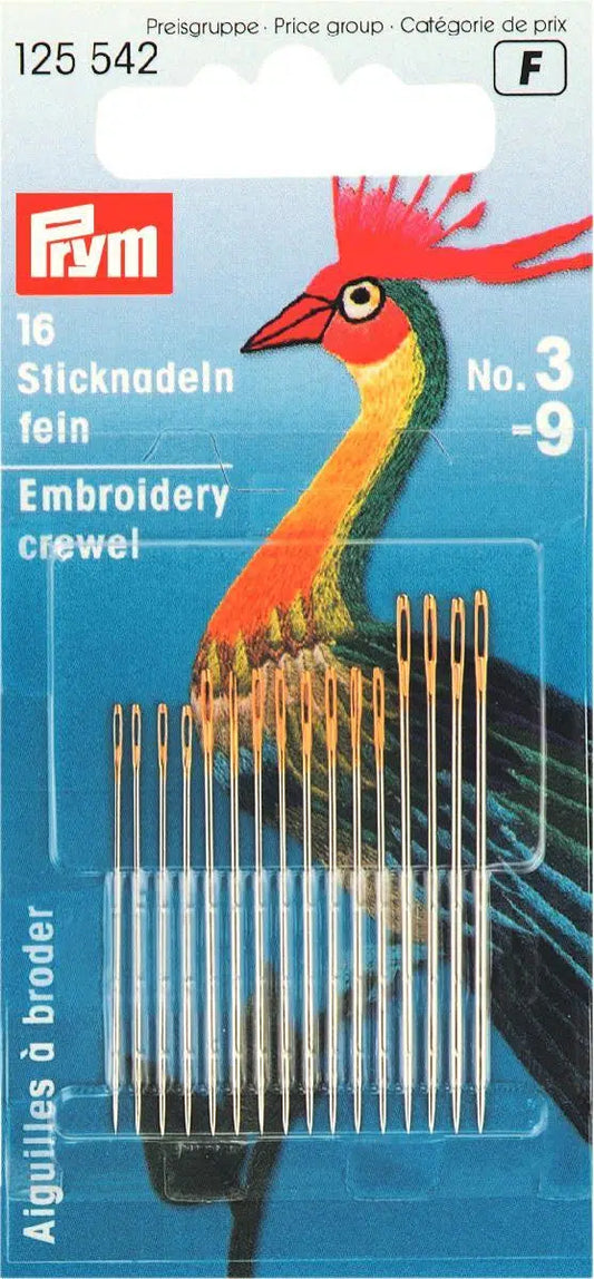 P125542 Fine embroidery needle HT 3-9 silver c