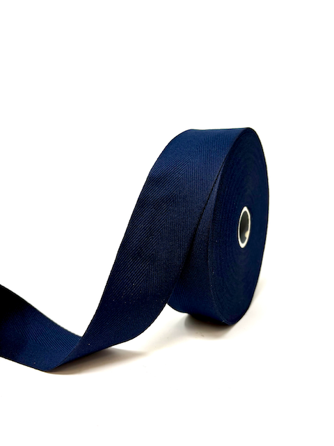 Cotton herringbone webbing 40 mm. Navy